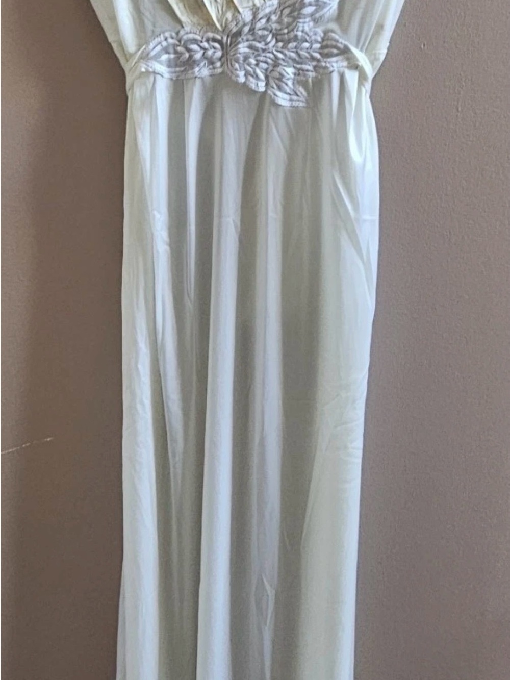 Vintage Undercover Wear Rhapsody White Nylon Maxi Nightgown M Tall Grecian - Picture 13 of 15